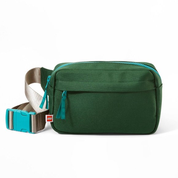 Lego Handbags - Lego X Target Fanny Pack Crossbody Sling with Contrast Zipper - Green/Gray/Teal